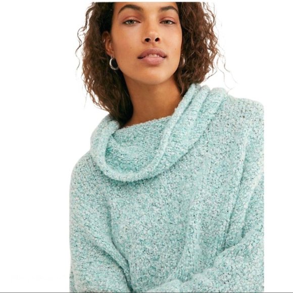 Free People BFF Sweater Aqua Star Size Medium - Picture 3 of 6